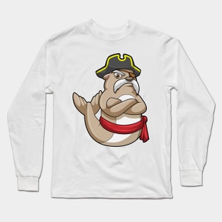 Seal as Pirate with Pirate hat Long Sleeve T-Shirt